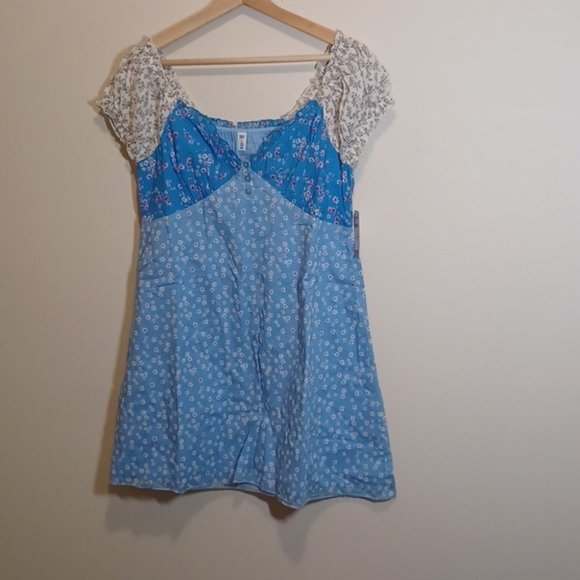 BP. Mixed Print Cotton Sweatheart  Dress - Picture 3 of 9